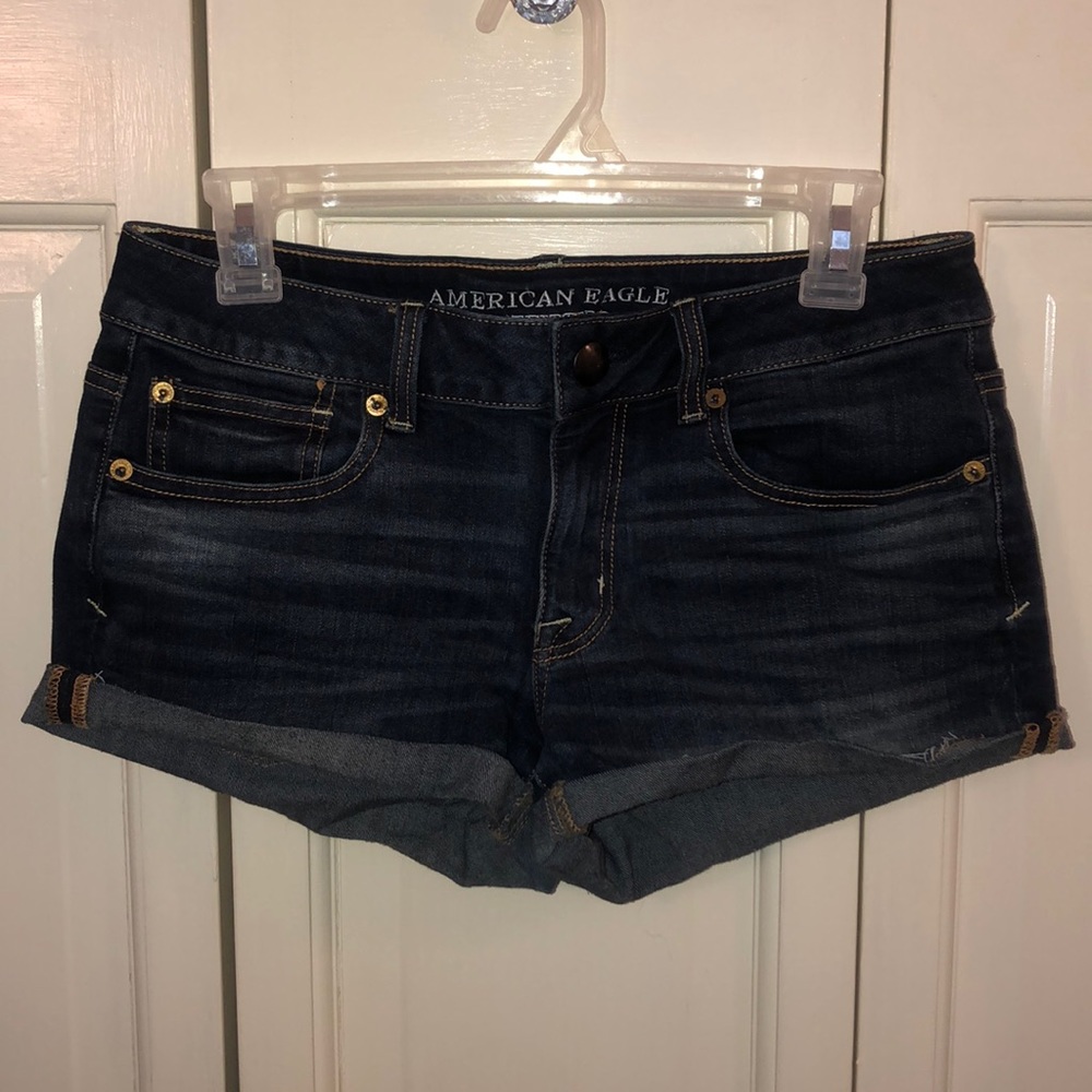 Dark wash jean shorts